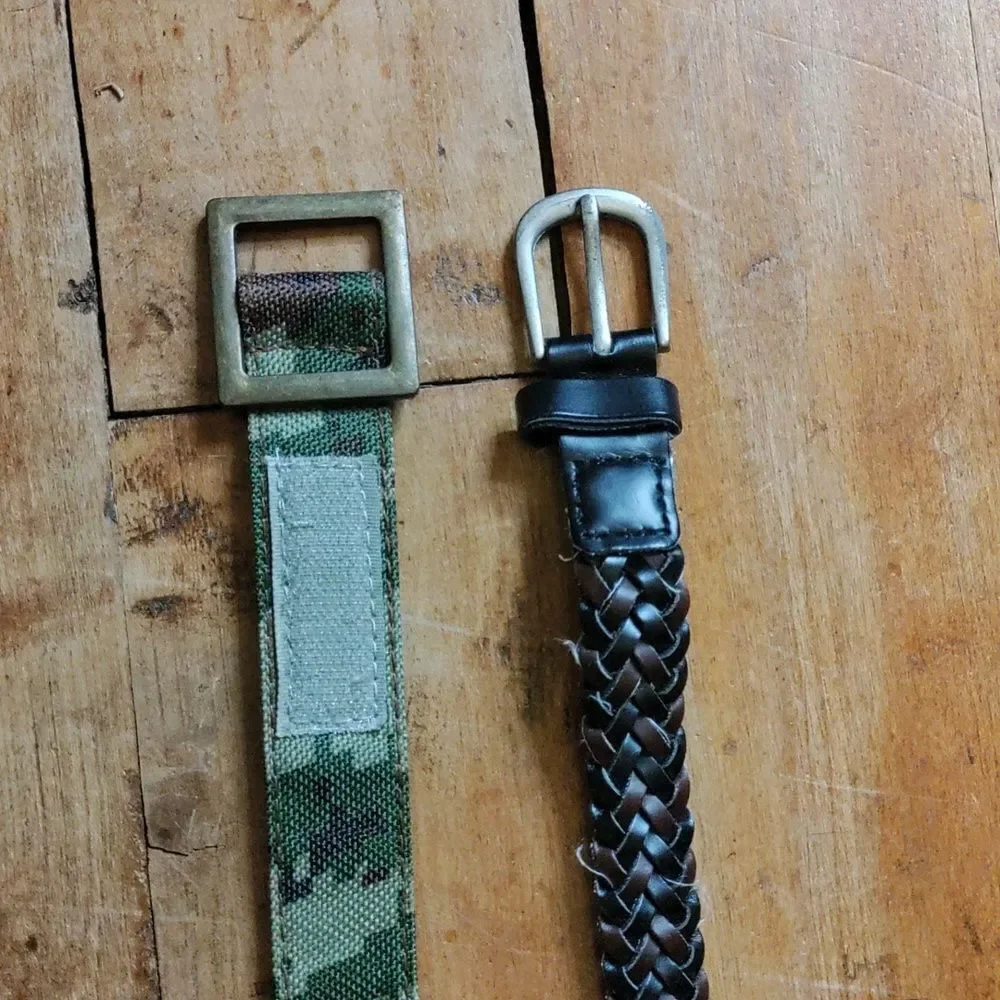 Toddler Boys Camouflage and Braided Belt Bundle Brown Black Green Easter Wedding